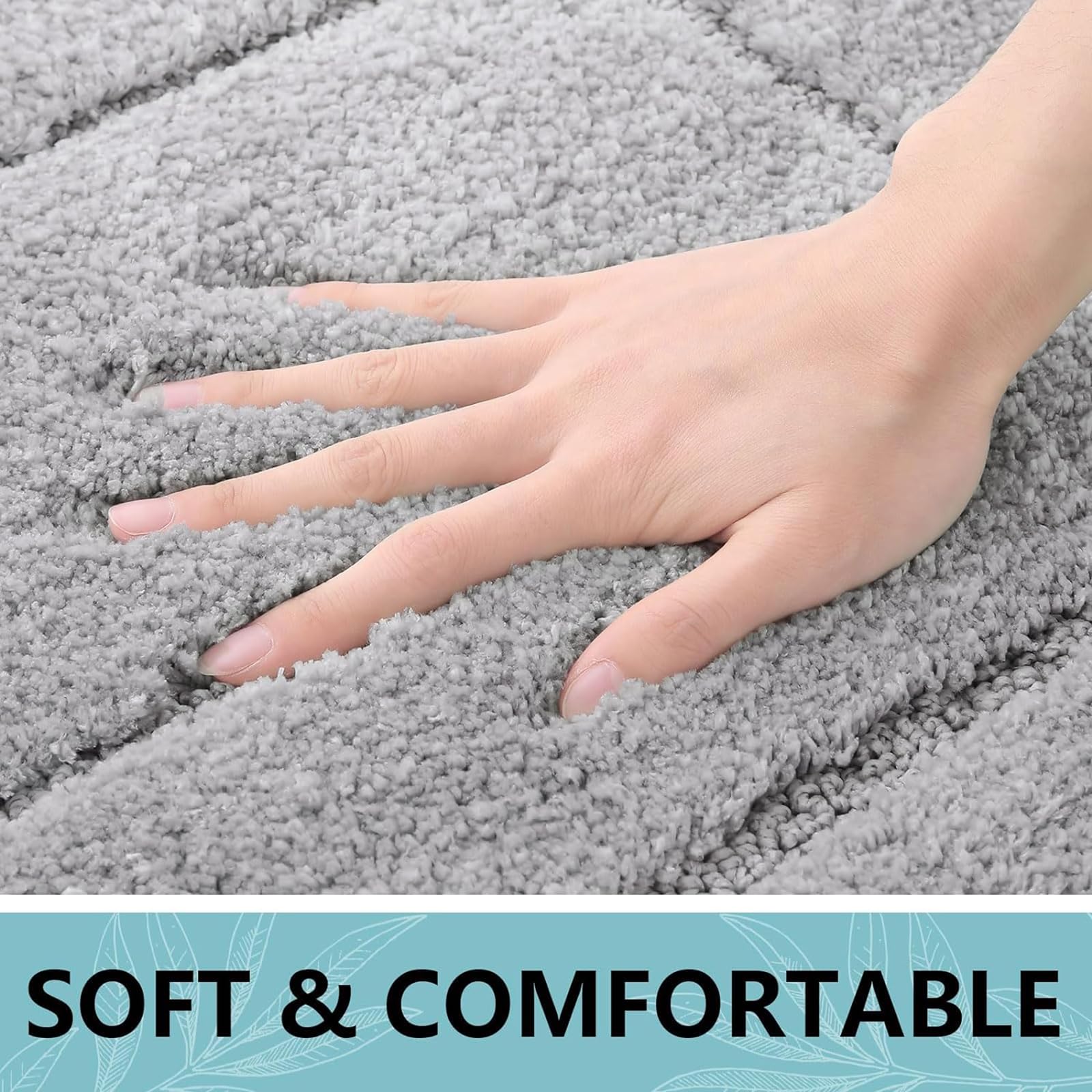 Buganda Bathroom Rugs, 47'' X 20'', Soft And Absorbent Microfiber Bath Rugs, Non-Slip Shaggy Bath Carpet, Machine Wash Dry Bath